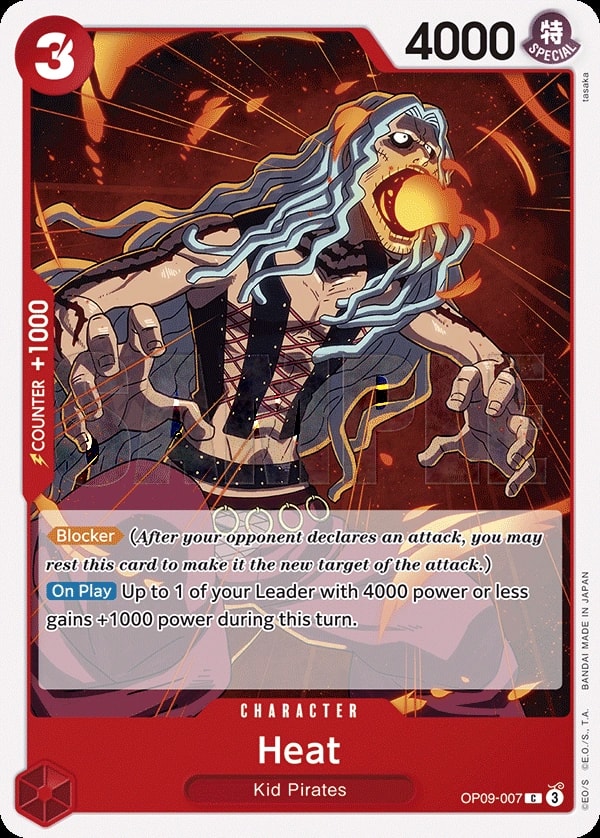 Heat (OP09-007) — Common One Piece card