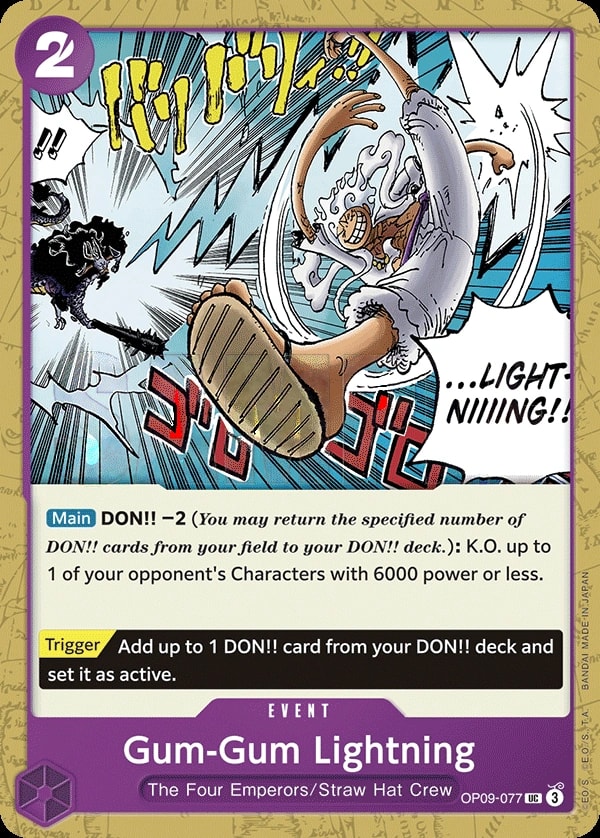 Gum-Gum Lightning (OP09-077) — Uncommon One Piece card