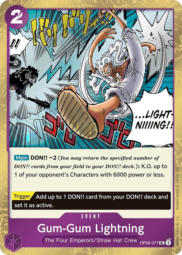 Gum-Gum Lightning (077) (Pirate Foil) One Piece card
