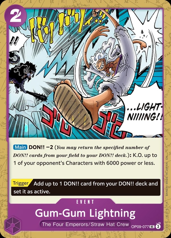 Gum-Gum Lightning (077) (Reprint) One Piece card