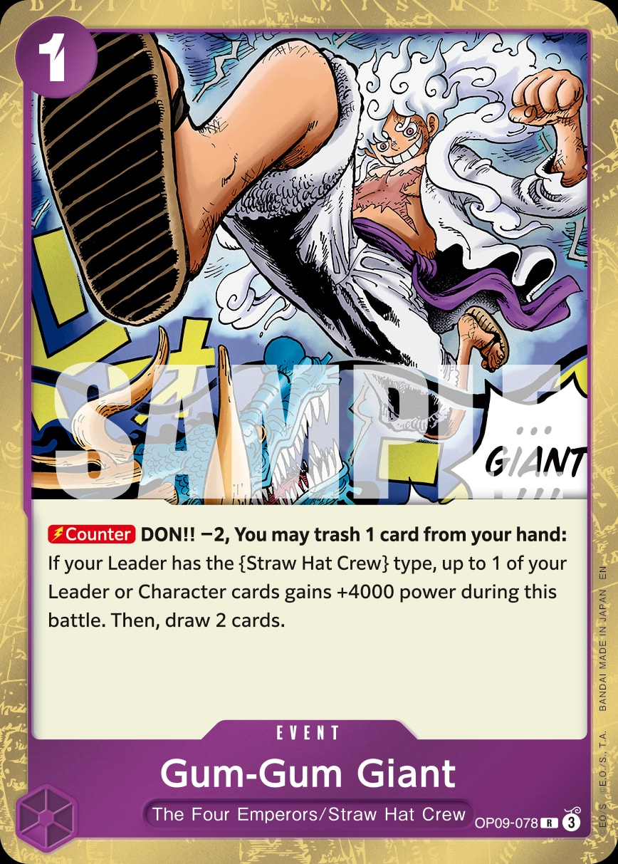 Gum-Gum Giant (OP09-078) — Rare One Piece card