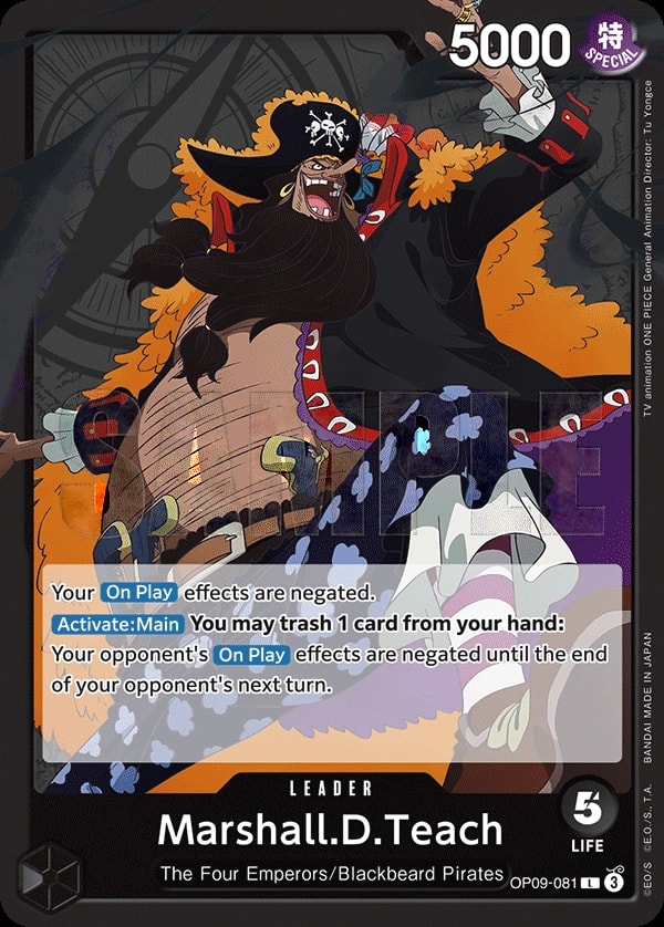Marshall.D.Teach OP09-081 One Piece leader card