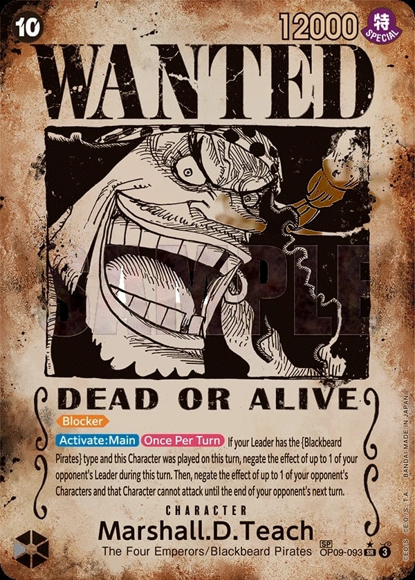 Marshall.D.Teach (093) (Wanted Poster) One Piece card