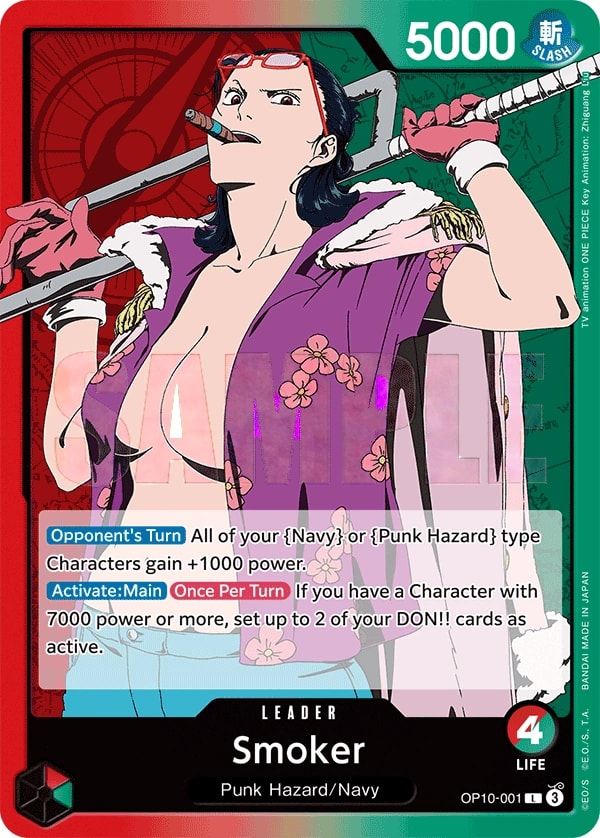 Smoker OP10-001 One Piece leader card