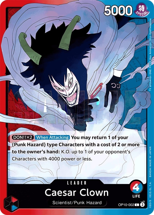 Caesar Clown OP10-002 One Piece leader card