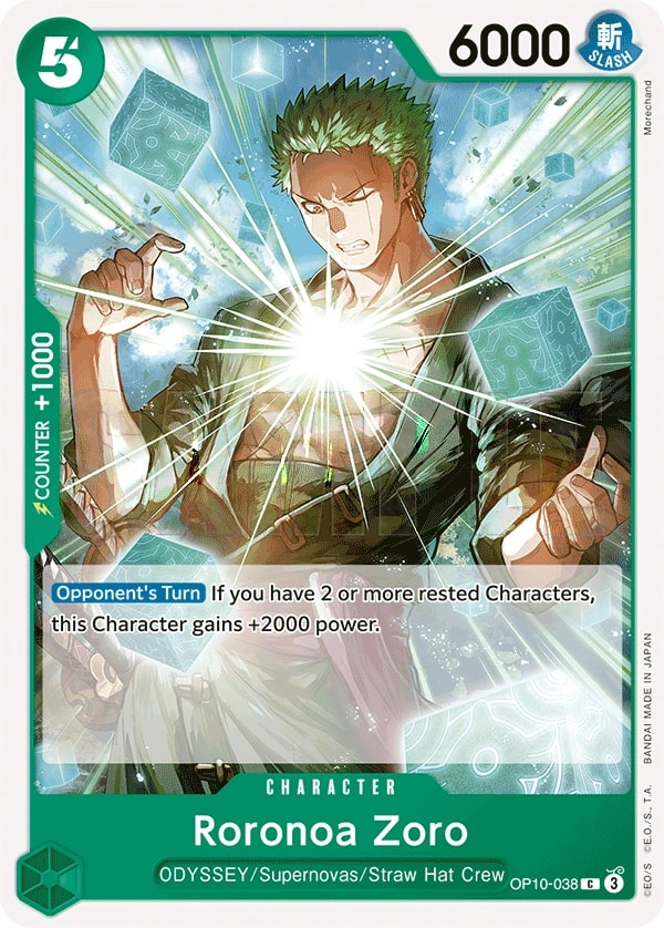 Roronoa Zoro (OP10-038) — Common One Piece card