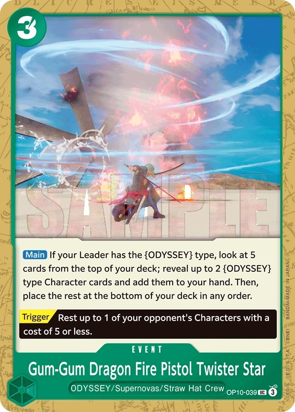 Gum-Gum Dragon Fire Pistol Twister Star (OP10-039) — Uncommon One Piece card