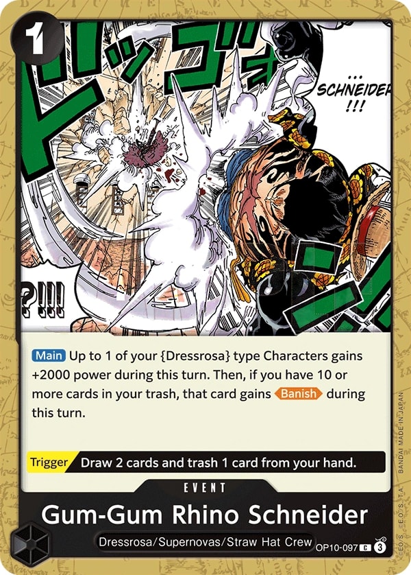 Gum-Gum Rhino Schneider (OP10-097) — Common One Piece card