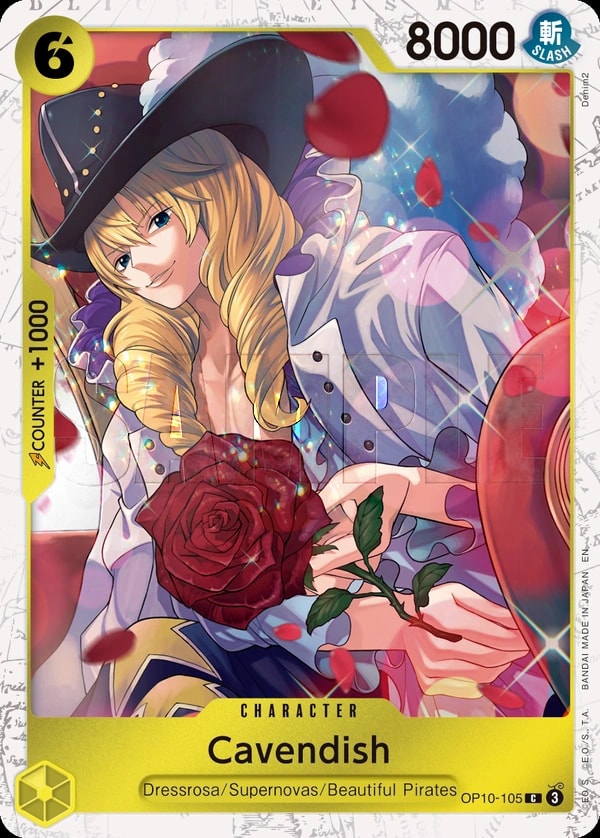 Cavendish (105) (Pirate Foil) One Piece card