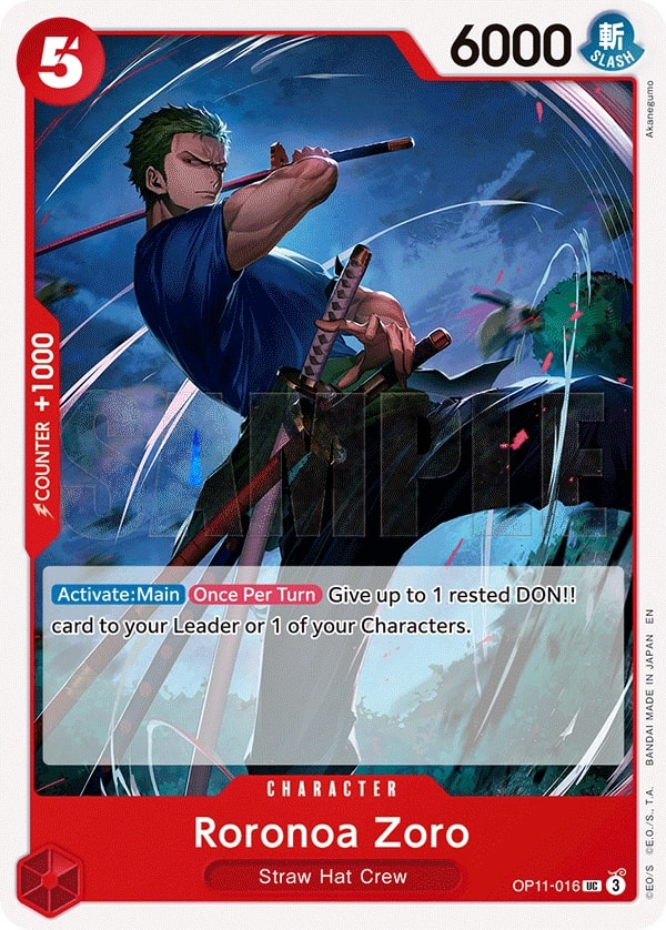 Roronoa Zoro (OP11-016) — Uncommon One Piece card