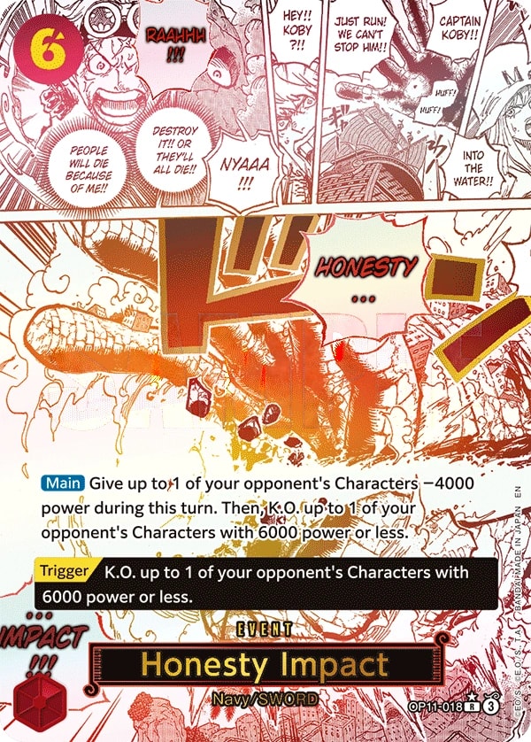 Honesty Impact (018) (Alternate Art) One Piece card