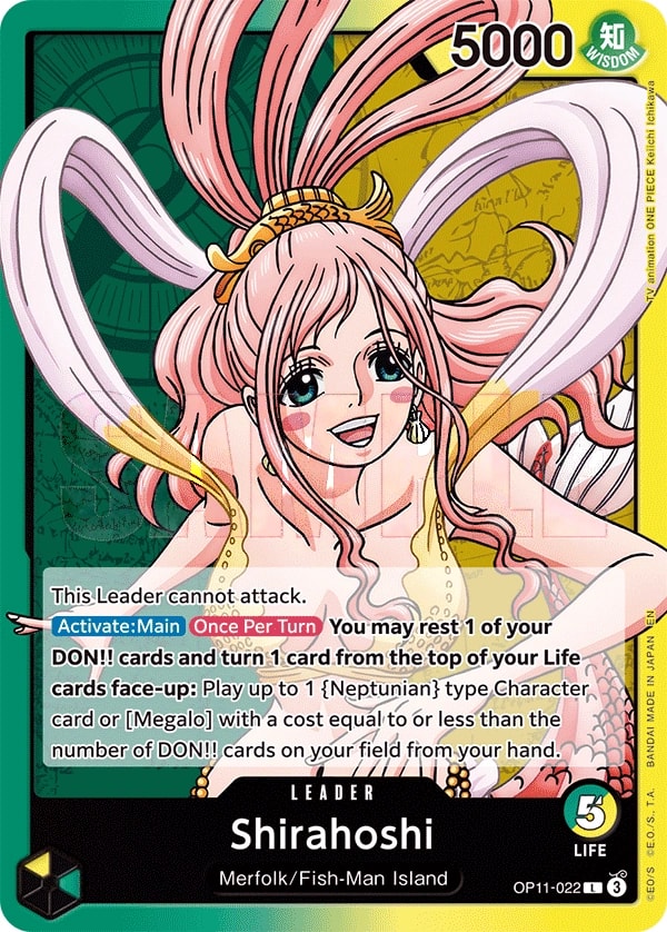 Shirahoshi OP11-022 One Piece leader card