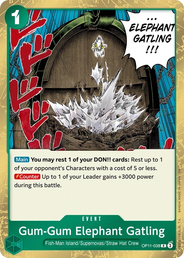 Gum-Gum Elephant Gatling (OP11-038) — Rare One Piece card