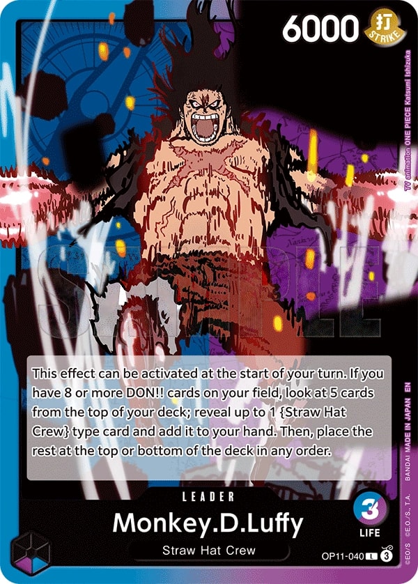 Monkey.D.Luffy OP11-040 One Piece leader card