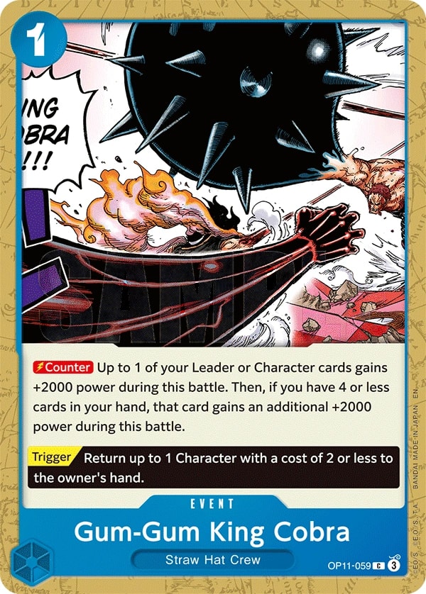 Gum-Gum King Cobra (OP11-059) — Common One Piece card