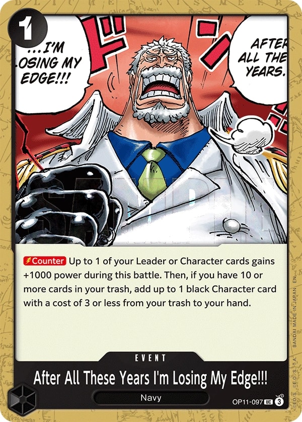 After All These Years I'm Losing My Edge!!! (OP11-097) — Uncommon One Piece card