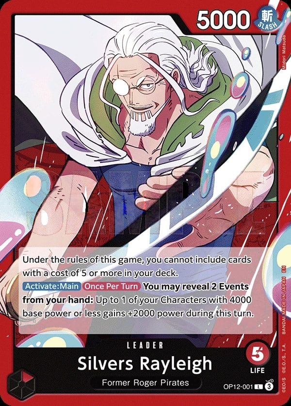 Silvers Rayleigh OP12-001 One Piece leader card