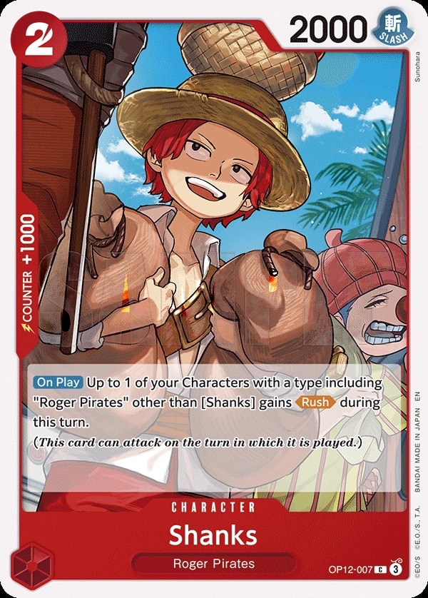 Shanks (OP12-007) — Common One Piece card