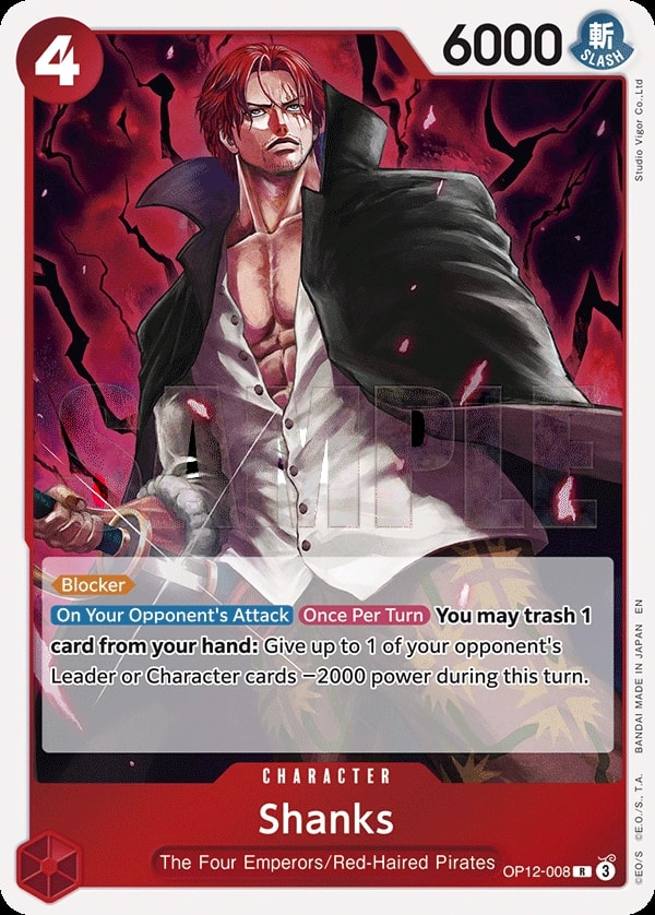 Shanks (OP12-008) — Rare One Piece card