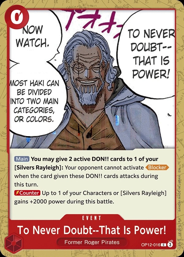 To Never Doubt--That Is Power! (OP12-016) — Common One Piece card