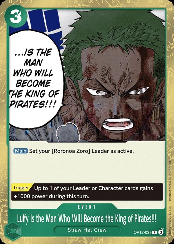 Luffy Is the Man Who Will Become the King of Pirates!!! (OP12-039) — Rare One Piece card