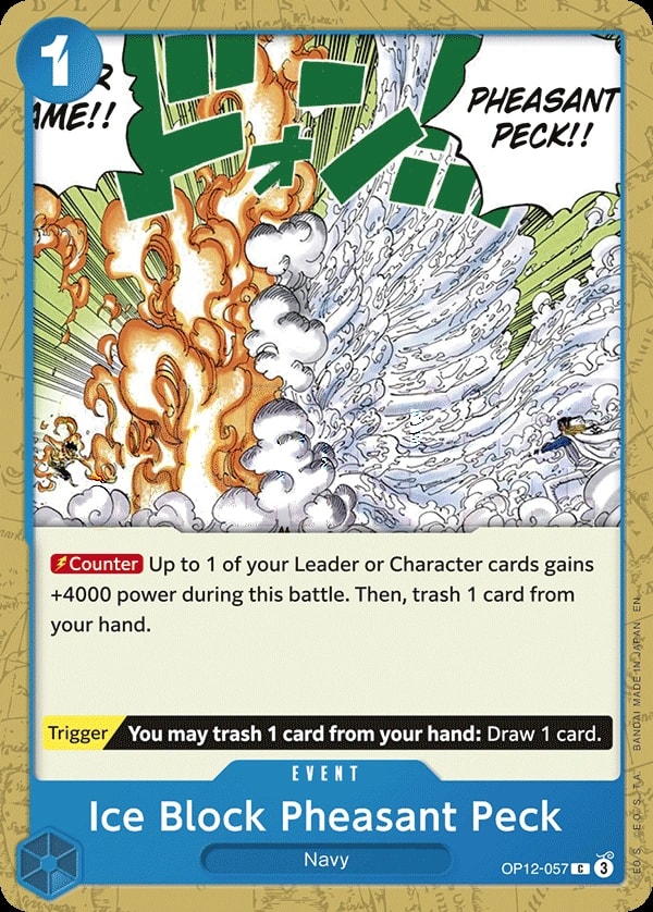 Ice Block Pheasant Peck (OP12-057) — Common One Piece card