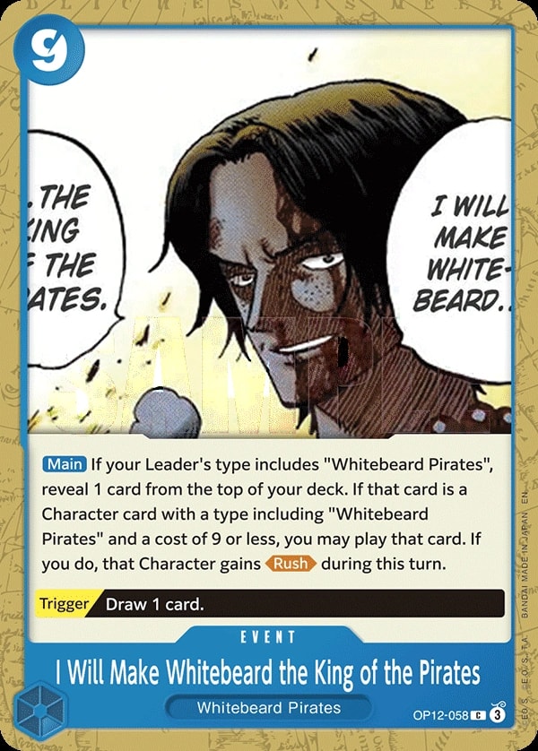 I Will Make Whitebeard the King of the Pirates (OP12-058) — Common One Piece card