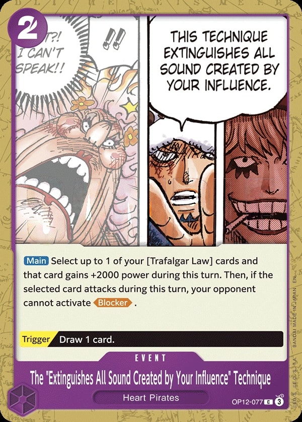 The "Extinguishes All Sound Created by Your Influence" Technique (OP12-077) — Common One Piece card