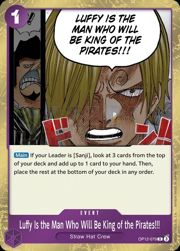 Luffy Is the Man Who Will Be King of the Pirates!!! (OP12-079) — Rare One Piece card