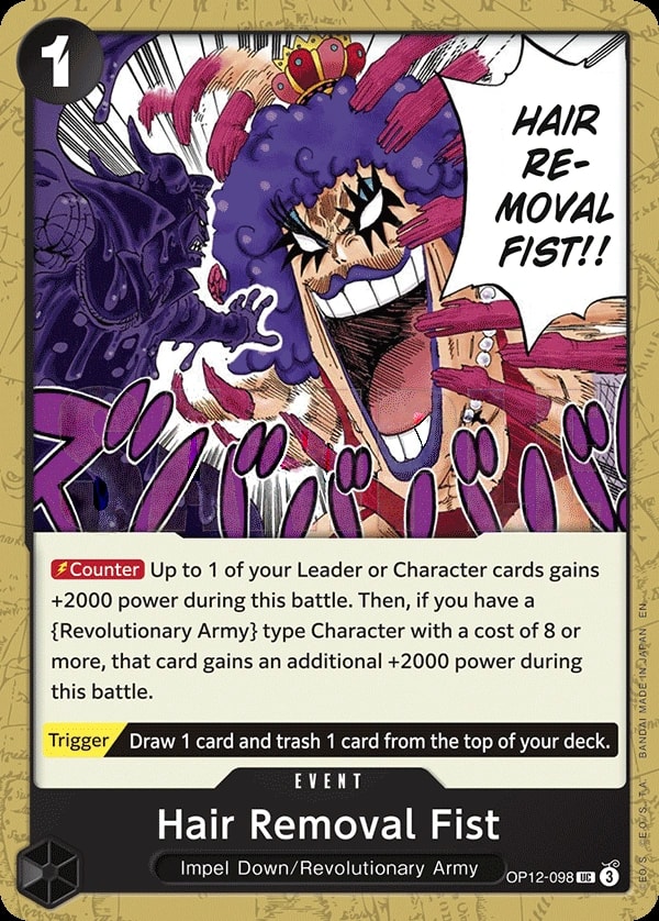 Hair Removal Fist (OP12-098) — Uncommon One Piece card