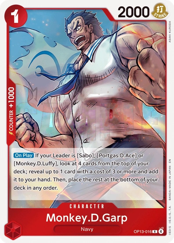 Monkey.D.Garp OP13-016 One Piece card