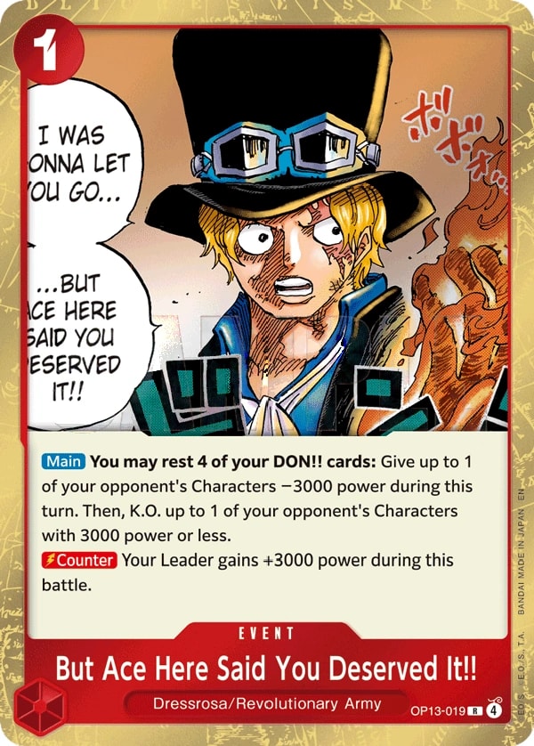 But Ace Here Said You Deserved It!! OP13-019 One Piece card