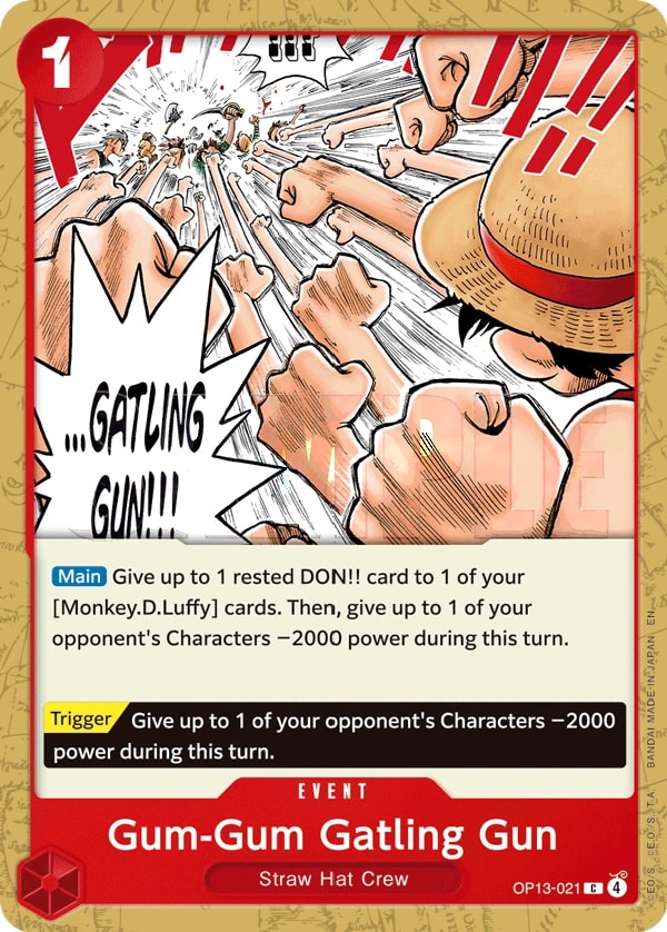 Gum-Gum Gatling Gun OP13-021 One Piece card