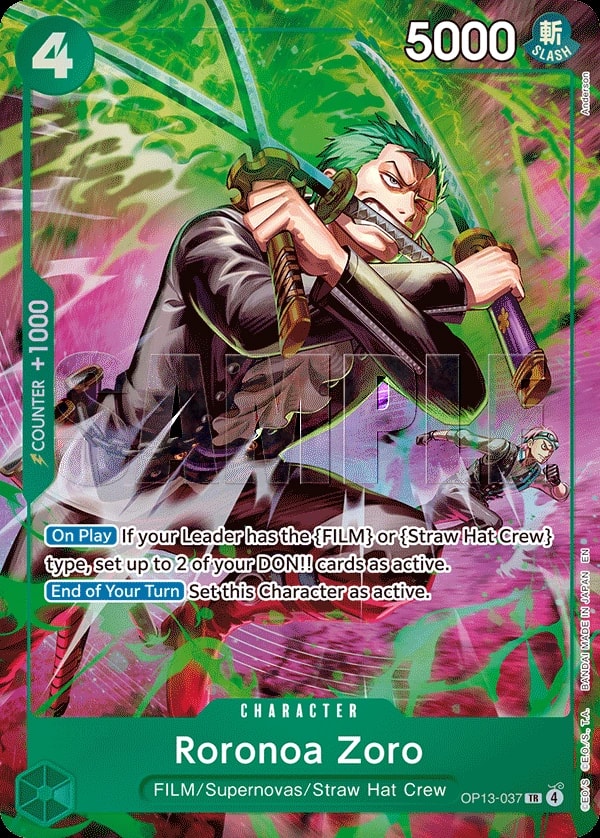 Roronoa Zoro (037) (OP13-037) One Piece card
