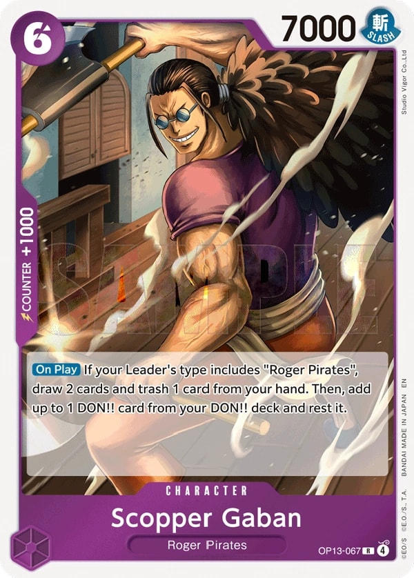 Scopper Gaban OP13-067 One Piece card