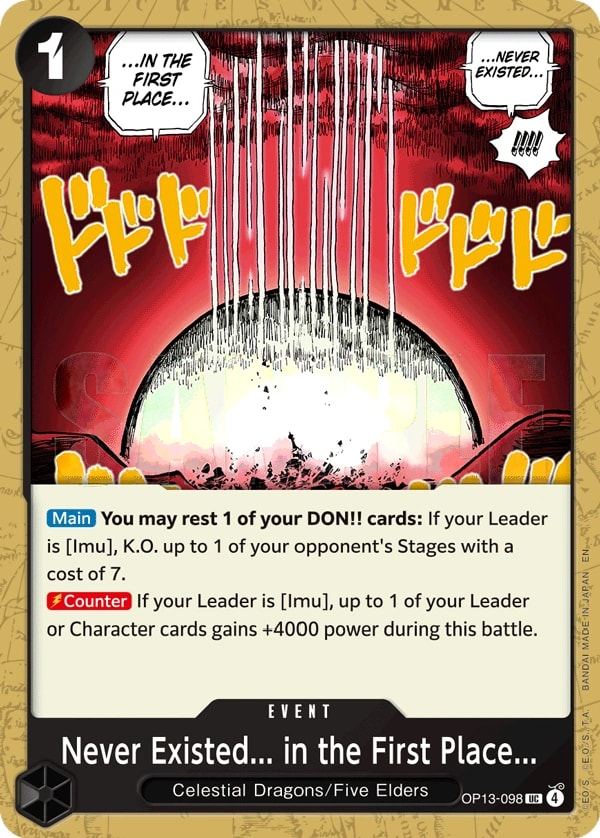 Never Existed... in the First Place... OP13-098 One Piece card