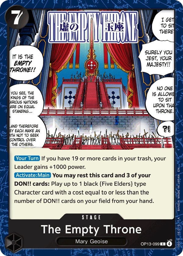 The Empty Throne OP13-099 One Piece card