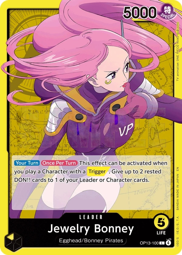 Jewelry Bonney OP13-100 One Piece leader card