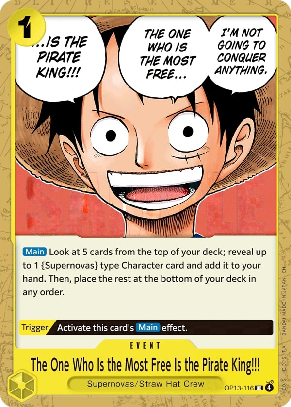 The One Who Is the Most Free Is the Pirate King!!! OP13-116 One Piece card
