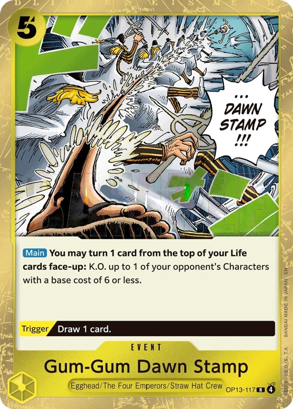 Gum-Gum Dawn Stamp OP13-117 One Piece card