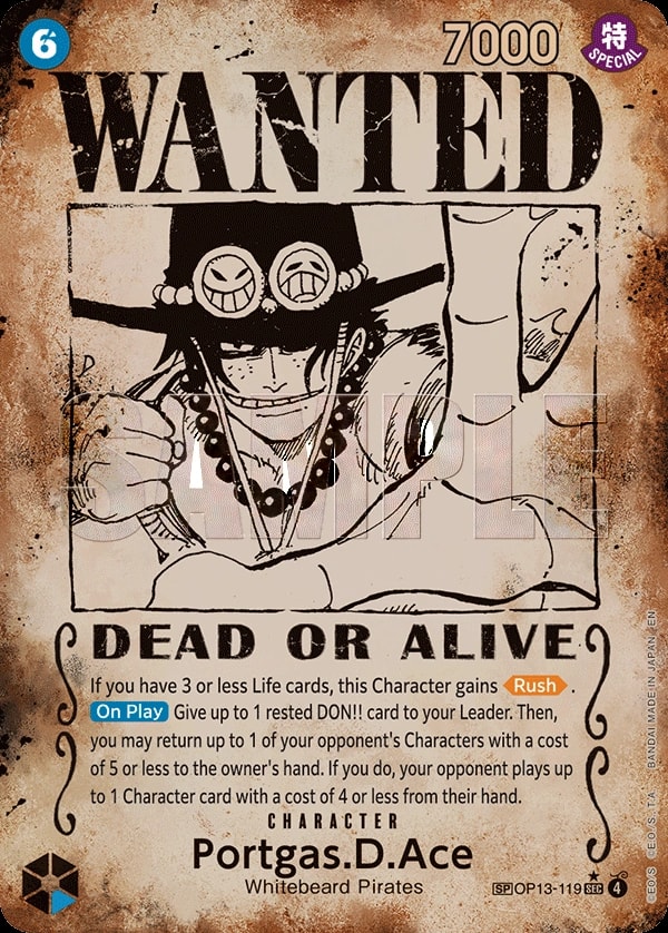 Portgas.D.Ace (119) (Wanted Poster) One Piece card