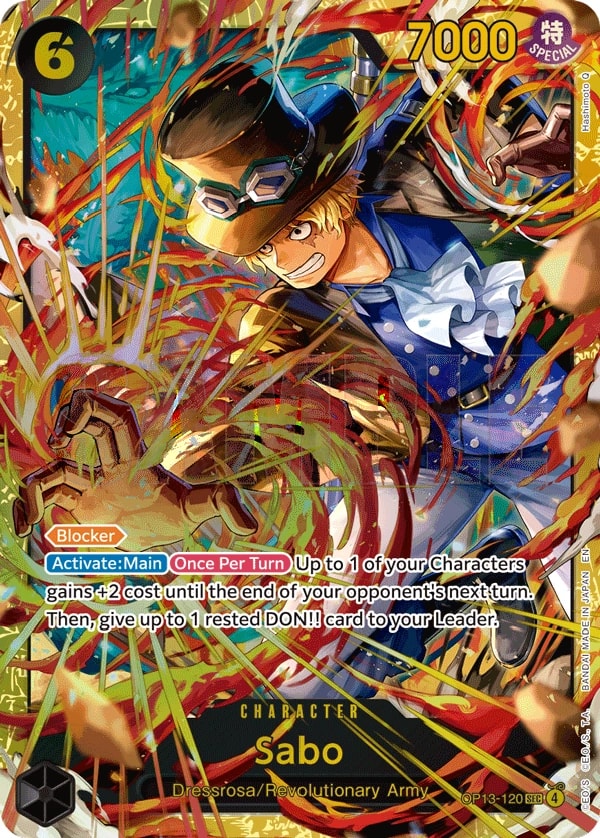 Sabo (OP13-120) — most valuable Black One Piece card