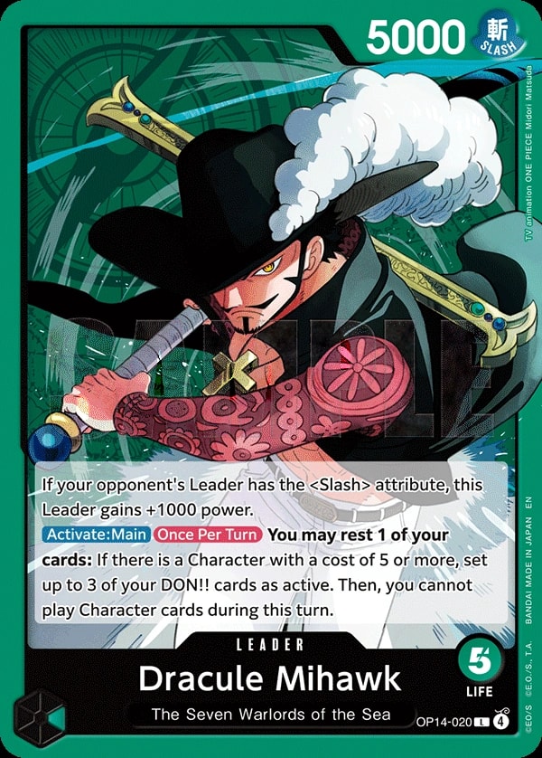 Dracule Mihawk - OP14-020 OP14-020 One Piece leader card