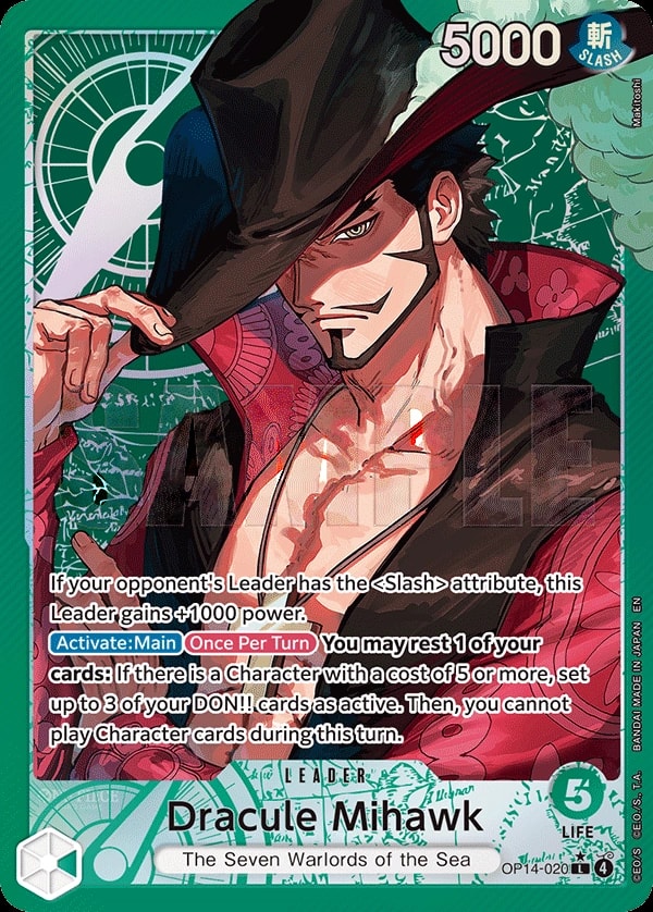Dracule Mihawk - OP14-020 (020) (Alternate Art) One Piece card