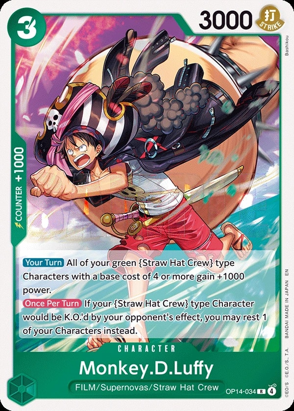 Monkey.D.Luffy - OP14-34 (OP14-034) — Rare One Piece card