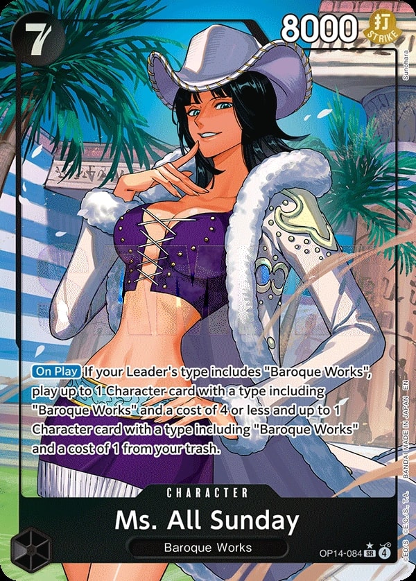 Ms. All Sunday (084) (Alternate Art) One Piece card