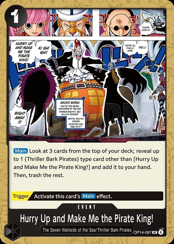 Hurry Up and Make Me the Pirate King! (OP14-097) — Uncommon One Piece card