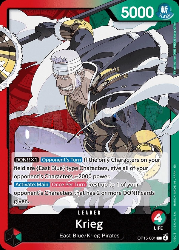 Krieg OP15-001 One Piece leader card