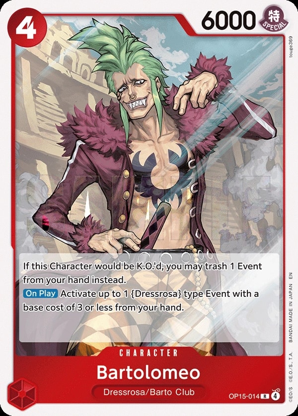Bartolomeo (OP15-014) — Rare One Piece card