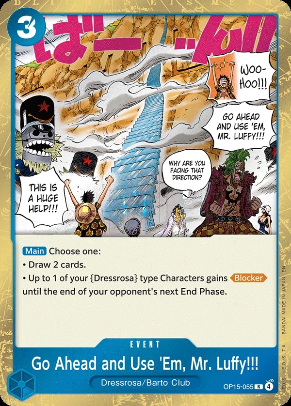 Go Ahead and Use 'Em, Mr. Luffy!!! (OP15-055) — Rare One Piece card